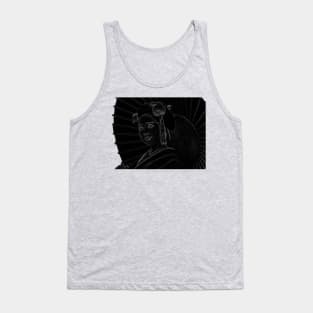 Japanese Geisha - Black & White Tank Top